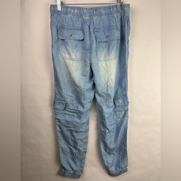 C&C California Light Blue Tencel Cargo Joggers, Elastic Waist, Casual Pants M - Picture 3 of 9